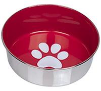 Nobby Heavy Paw - Ciotola antiscivolo in acciaio inox, 13,5 cm, colore: Rosso/Argento