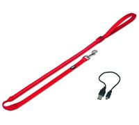 Nobby Leine "FLASH MESH" rosso; M-L: L: 120 cm; B: 25 mm