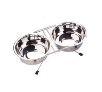 Nobby - Mangiatoia in acciaio inox con piede per cane, 21 cm, 1,75 l