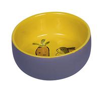 Nobby Nager - Ciotola in Ceramica Carrot Plus, Colore: Grigio/Giallo, Ø 11 cm x 4,5 cm, 1 Pezzo