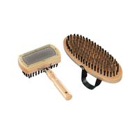 Nobby Nature Line Spazzola per la rimozione del pelo con manico in legno doppia
