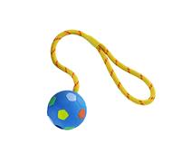 Nobby palla di gomma piena con corda 6,5 cm assortita in colori