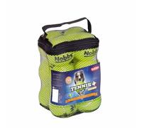 Nobby Pallina da tennis con squeaker assortiti, S 5,5 cm, tasca a rete da 12 pezzi