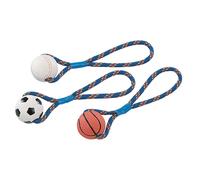 Nobby Pallone in gomma piena con corda 8 cm