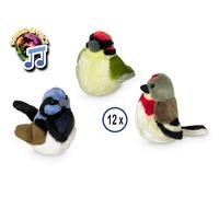 Nobby Plush Uccelli con Suono 12 pezzi Striscia, 17 cm