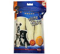 Nobby Rullo da masticare per cani bianco, 3 pezzi, 15 cm, 35-40 mm