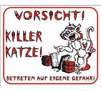 Nobby - Segnale di Avvertimento Vorsicht! Killer Katze, 12 x 3,5 cm, Colore: Giallo