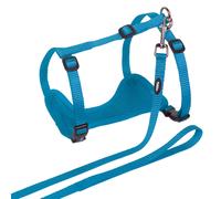Nobby Set Per Gatti Mesh Azzurro Ciotola E Guinzaglio Regolabile