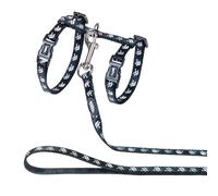 Nobby Set Per Gatti Scull Nero, Regolabile Senza Passi, Collare E Guinzaglio