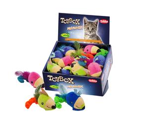 Nobby Topini di peluche con Catnip Esposizione 21 pezzi, 8 cm