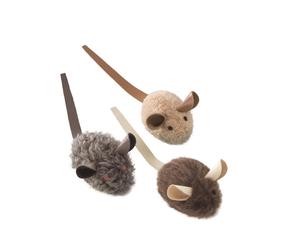 Nobby Topo di peluche con coda di cuoio piccolo, 3 pz., 6 cm