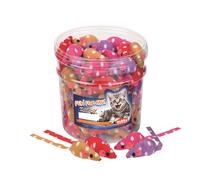 Nobby Toy Box gatto latta 72 pz. 7 cm topo di stoffa. a pois