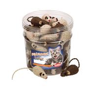 Nobby Toy Box gatto lattina 45 pz. 7 cm topolino di sisal marrone e beige