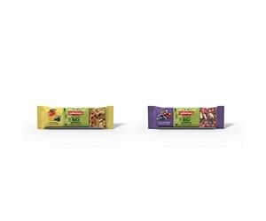 Noberasco Bio Barretta con Mango e Gelso Nero 30G-Cartoncino con 24 barrette da 30g & Bio Barretta con Cranberry e Mirtilli Neri 30G - Barretta con frutta essiccata, frutta secca e semi