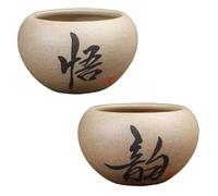 NobesOnbet Set di 2 vasi in Ceramica per Piante succulente, utilizzati Come contenitori per Bonsai da Giardino Interno, Decorazione per Ufficio e casa, 9,5 * 6 cm