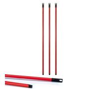 NOBILE LOVELYCARE 3 manico scopa in metallo universale 130cm plastificato colore rosso ultra resistente ed ergonomico diametro 20mm con pratico gancio per tutti i tipi di scope Made in Italy