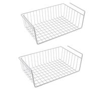 NOBILE LOVELYCARE Cestello sottoripiano portaoggetti set da 2 sottoripiani 35x25x14cm multiuso in filo metallico bianco