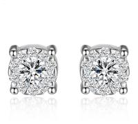 Nobile Orecchini a Farfalla Con Zirconia 925 Argento Unisex un Sogno IN E