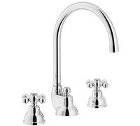 Nobili Rubinetterie GRC5012/1CR Batteria Lavabo 3 Fori Bocca Alta con Scarico