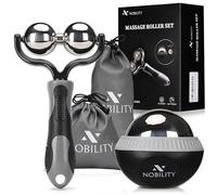 Nobility Rullo massaggiante a sfera, freddo e caldo, per alleviare rigidità e stress, corpo, collo, schiena, piedi, plantare doppio, grigio