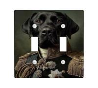 Noble Canine Light Switch Cover Piastra/Outlet, Classico Ritratto di Cane Nero per Decorazione Murale, Piastre Termoplastiche, Dimensioni Standard Doppio Toggle
