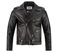 Noble House J-24 Giacca da motociclista con borchie in nero, Nero , XL