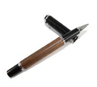 Noble Jinhao 8802 Brown legno penna roller con cappuccio nero