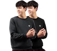 Noble Monk Felpa girocollo in pile da uomo, Anthra Grigio_nero, S