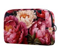 Noble Tree Peony Makeup Bag - Trousse per cosmetici da donna, grande, organizer per trucchi e articoli da toeletta, Multicolore 9, 18.5x7.5x13cm/7.3x3x5.1in, Art Deco