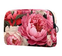Noble Tree Peony Makeup Bag - Trousse per cosmetici da donna, grande, organizer per trucchi e articoli da toeletta, Multi 8, 18.5x7.5x13cm/7.3x3x5.1in, Art Deco