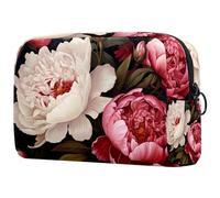 Noble Tree Peony Makeup Bag - Trousse per cosmetici da donna, grande, organizer per trucchi e articoli da toeletta, Multicolore 10, 18.5x7.5x13cm/7.3x3x5.1in, Art Deco