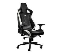 noblechairs Epic Sedia da Gaming - Sedia da Ufficio - Sedia da scrivania - Pelle Vera - 120kg - 135° reclinabile - Cuscino di Sostegno Lombare - Nero/Bianco/Rosso