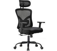 NOBLEWELL sedia da ufficio ergonomica con supporto lombare, poggiatesta 2D, braccioli regolabili, cuscino sagomato, inclinazione a 130°, ideale per ufficio e casa