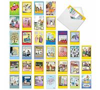 NobleWorks - 36 scatole assortite di biglietti per occasioni miste divertenti con buste (36 disegni, 1 ciascuno) Confezione assortita umoristica per adulti e uomini - Collezione Toons preferita