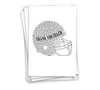 NobleWorks - Confezione da 3 biglietti di ringraziamento (Coach) con buste (1 design, 3 ciascuno) con casco da calcio, C3125TYG-C3x1