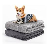 Nobleza 2 Pezzi Coperta per Cane Gatto Lavabile Soffice Durevole, Morbida Coperta in Pile per Cani e Gatti, per Cani, Gatti, Conigli E Altri Animali Domestici, Grigio Scuro e Grigio Chiaro, 100*80 cm