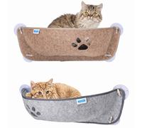 Nobleza Amaca Per Gatti Da Finestra Con Ventose In Feltro Grigio e Marrone 65cm
