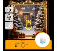 Nobleza Campanella Luminosa Natalizia A Batteria Con Ventosa Luce Calda 6 Pezzi