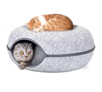 Nobleza Casetta a Tunnel Feltro per Gatti L60cm Pieghevole Grigio Morbido