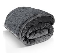 Nobleza Coperta Plaid Matrimoniale Pile, Coperta Impermeabile XL 152 x 127 cm, Morbida, Calda e Grigia, Plaid Divano, Copertina per Il Singolo o Coperte Decorativa per l'inverno