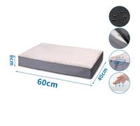 Nobleza Cuscino Memory Foam S 60x40x8cm Peluche Grigio Spugna Elasticizzata Cani