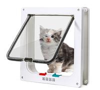 Nobleza - Gattaiola per Gatti e Cani, Porta per Gatti a 4 Vie con Magnete, Entrata e Uscita Controllabile Porta Scorrevole per Finestra di Sicurezza per Animale Domestico (Bianca, M)
