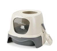 Nobleza Lettiera Box per Gatti Grigio Bianco Chiusa con Cassetto e Paletta
