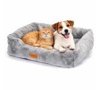 Nobleza Lettino per Cani e Gatti Grigio Tessuto Teddy sfoderabile L85W75H20cm