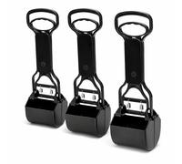 Nobleza Paletta Igienica Cani Maniglia Circolare ABS Acciaio Nero 3 Pezzi