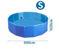 Nobleza Piscina Pieghevole PVC Blu S D80xH20cm 75L Facile Drenaggio Cani