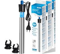 Nobleza Riscaldatore Acquario Acciaio Inox 304 Regolabile 18-34°C 100W 3 Pezzi
