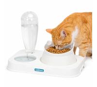 Nobleza Set 2 In 1 Ciotola Cibo E Acqua Per Gatti Bianco Inclinato 15° 29x19x20c
