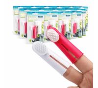 Nobleza Set Spazzolini Da Dito Per Cani Igiene Orale In PP Bianco Rosso 24 Pezzi