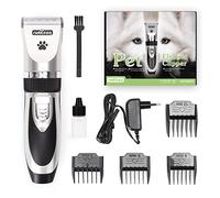 Nobleza Tosatrice per Cani Kit Professionale Toelettatura Gatti Animali Pet Tosatore Clipper Ricaricabile Grooming Clipper Lungo Capelli Corti, Capelli Ricci, Argento